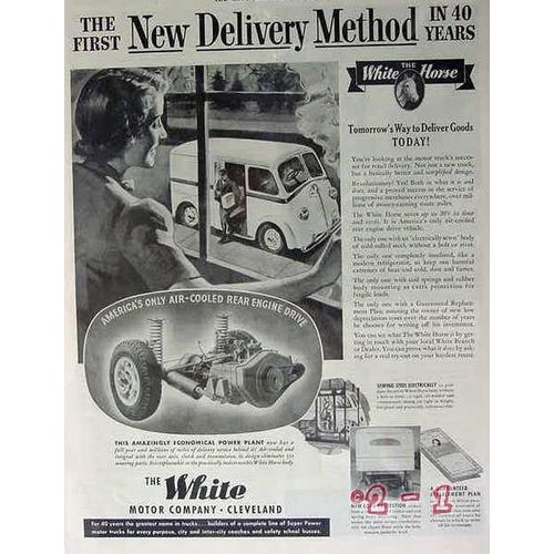 WHITE MOTOR COMPANY 1940 first new delivery method truck vintage ad