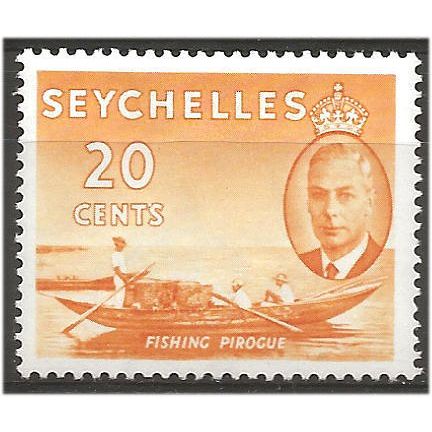 Seychelles 1952 SG163 20c Orange-Yellow Mounted Mint . ..