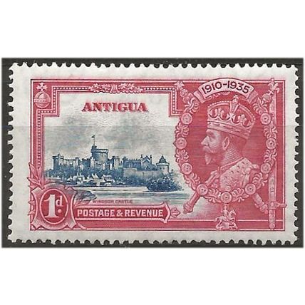 Antigua 1935 SG91 1d Deep Blue & Carmine Silver Jubilee Mounted Mint . .. .