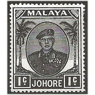 Johore 1949 SG133 1c Black Mounted Mint . .. .