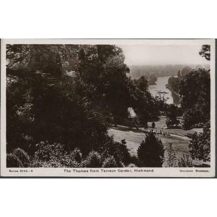 London - Richmond - Thames from Terrace Garden - Davidson RP postcard c.1920s