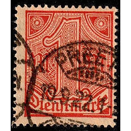 Germany 1920 Dienftmarke Numeral 1M Used Stamp.