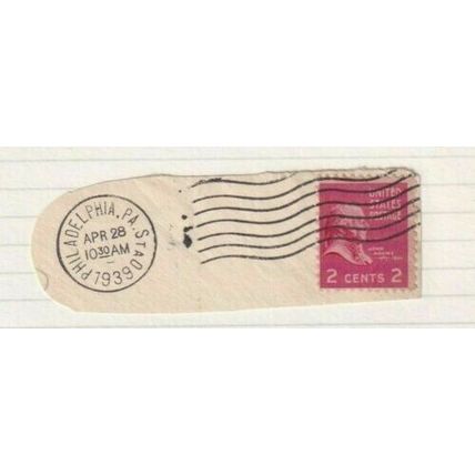 United States 1939 Philadelphia Station Cancel on piece VGC