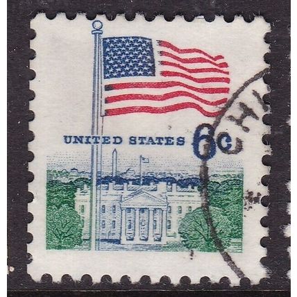United States 1968 Flag over White House 6c Fine Used SG 1318 VGC
