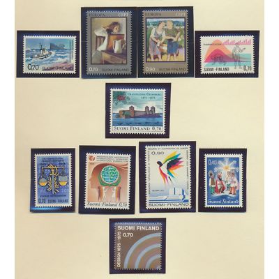 Finland Stamps Scott #572 To 581, Mint Hinged, 1975 Issues