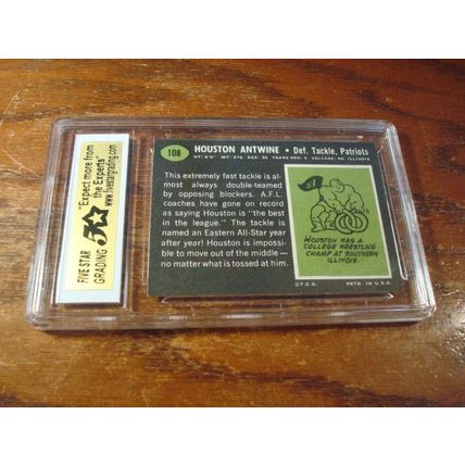 1969 Topps, Graded Mint 9, HOUSTON ANTWINE, Defensive Tackle, Boston Patriots