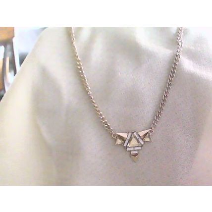 Gold Tone Crystal Glass Spike Necklace