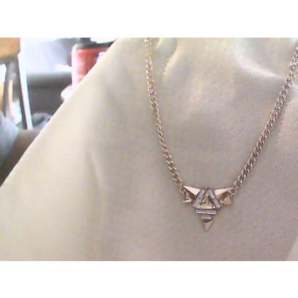 Gold Tone Crystal Glass Spike Necklace
