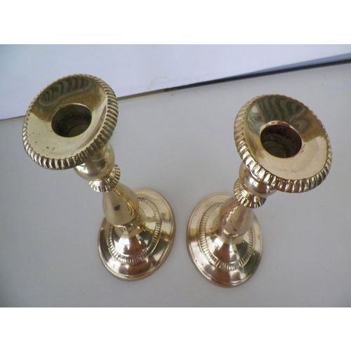 PAIR 9 1/4'' BRASS CANDLESTICKS
