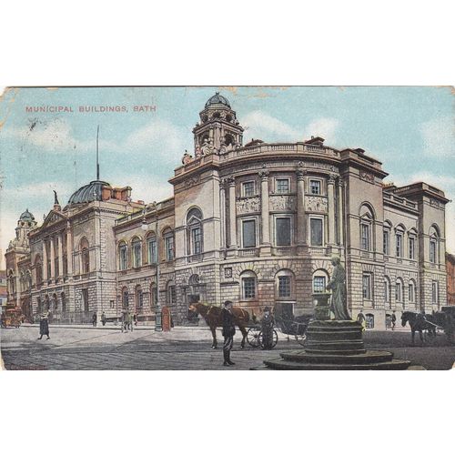 Vintage Colour Postcard - Municipal Buildings Bath Somerset