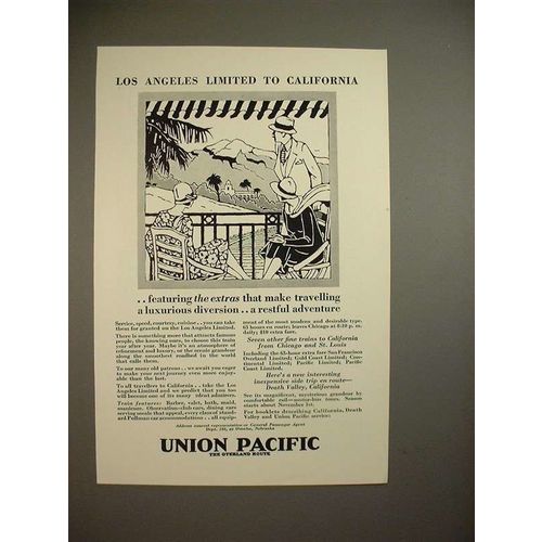 1928 Union Pacific Railroad Ad - Los Angeles Limited