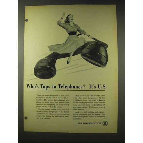 1948 Bell Telephone Ad - Tops in Telephones It's U.S.
