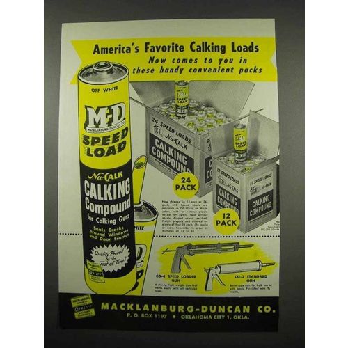 1957 Macklanburg-Duncan Calking Compound Ad