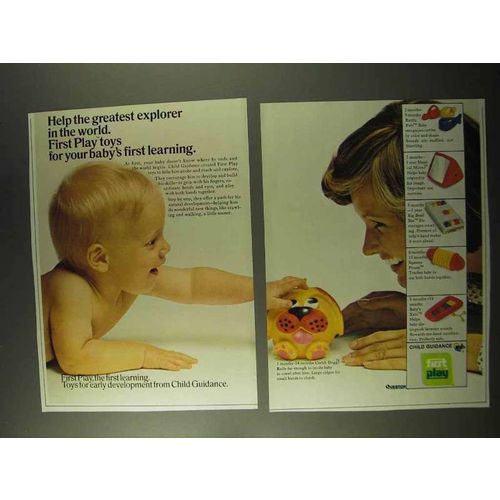 1973 First Play Toy Ad - Clutch Doggy, Rattle Pals