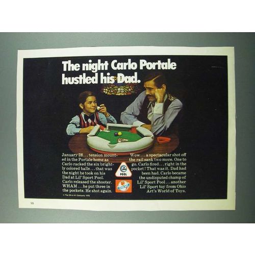 1975 Ohio Art Lil' Sport Pool Toy Ad - Hustled His Dad