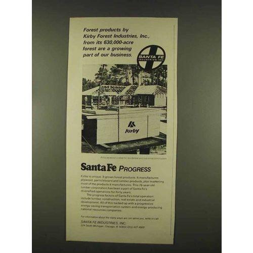 1978 Santa Fe Railroad Ad - Kirby Forest Industries