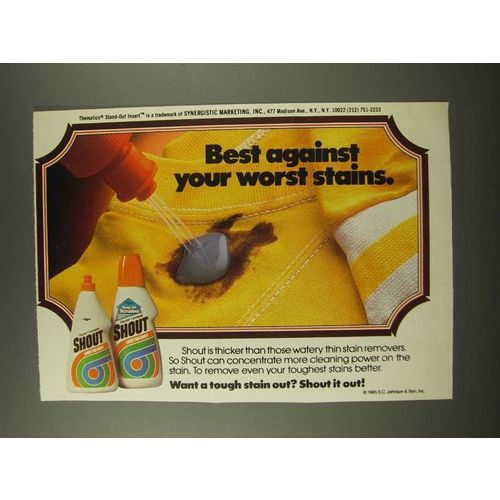 1986 Shout Stain Remover Ad - Best Against Your Worst Stains