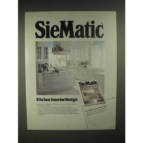 1986 SieMatic 1001 KL kitchen Cabinets Ad