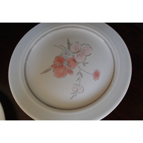 Vintage Galleria Stoneware Flower Floral Pink Gray Bread Plates - Mint