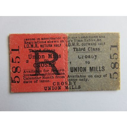 Isle of Man Railway Crosby-Union Mills Ticket #260