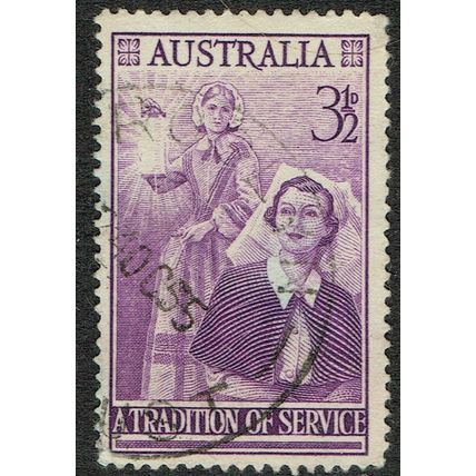Australia 1955 Nursing Profession Commemoration 3½d Reddish Violet SG287 FU