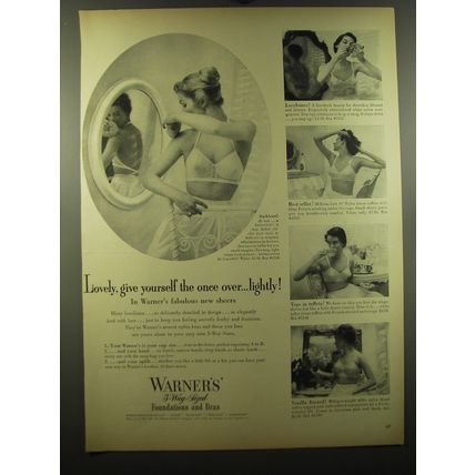 1950 Warner's Bra Advertisement - Lovely, Give Yourself the Once Over