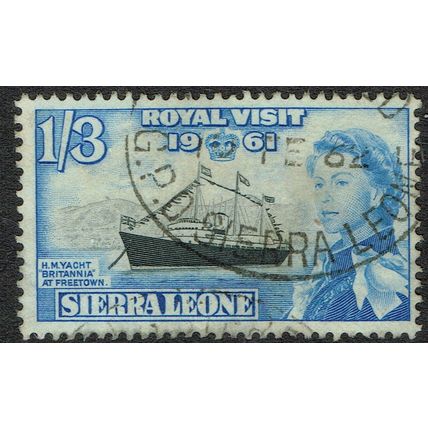 Sierra Leone 1961 Royal Visit 1/3d Black and Blue SG239 FU