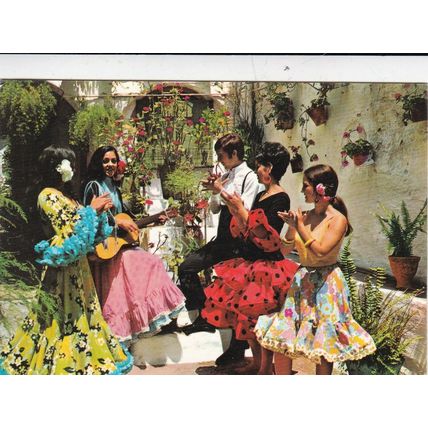 Estampa tipica Andaluza Spain Postcard posted 1975 VGC