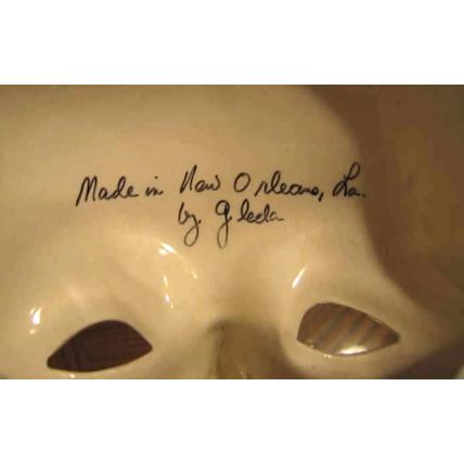 GORGEOUS MARDI GRAS NEW ORLEANS LILY OF THE VALLEY CERAMIC WALL FACE MASK GLEDA