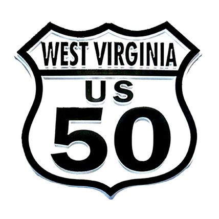 Route 50 West Virginia Road Sign Fridge Magnet