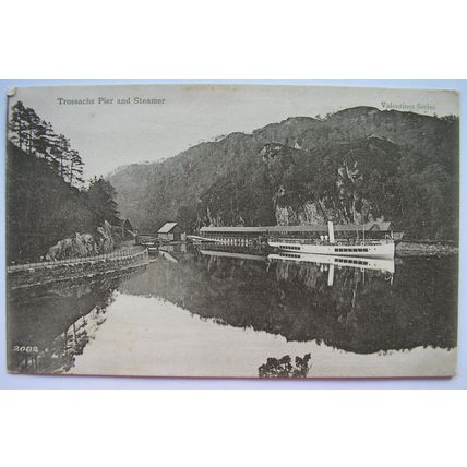 vintage postcard Trossachs Pier & Steamer