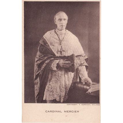 Cardinal Mercier Belgium Avenged Antique Religious Postcard