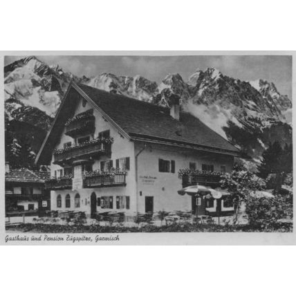 Gasthof und Pension Zugspitze Garmisch Austria Hotel Postcard