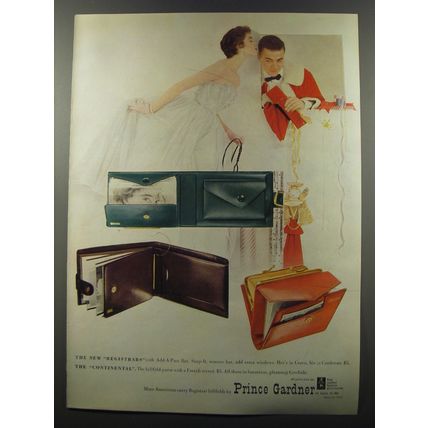1953 Prince Gardner Registrars and Continental Billfold purse Advertisement