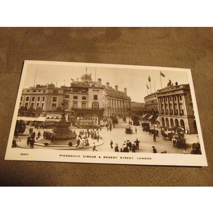Early Harrods real photo Postcard - Picadilly Circus & Regent Street - London