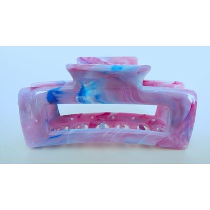 Large rectangle colorful marbled color splatter paint hair claw clip
