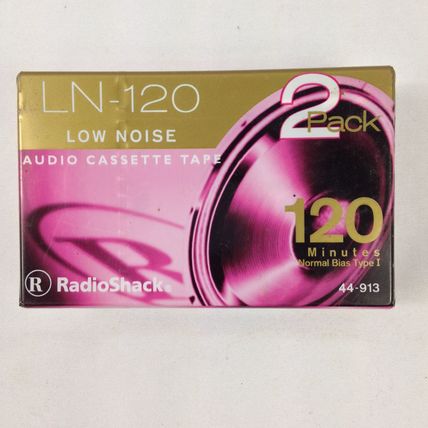 Radio Shack Audio Cassette Tape 2 Pack LN-120 Low Noise 44-913 New Sealed