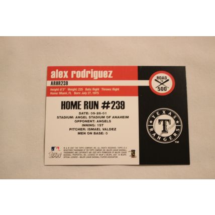 Alex Rodriguez 2007 Topps Chrome ROAD TO 500 ARHR239 Home Run #239