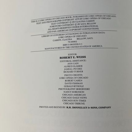 Lyric Opera Of Chicago Claudia Cassidy 1979 Hardcover Book
