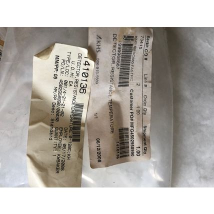 NEW DITTMER 1-X-PT100 TEMPERATURE CONTROL SENSOR,1-X-PT 100 MU,D06/075288,EN
