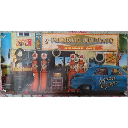 MEGA RARE ORIGINAL,'POMODORO QUADRATO 'POSTER. GIANFRANCO ROVATTI.