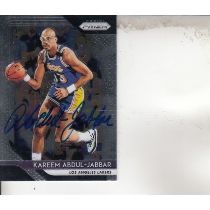 KAREEM ABDUL-JABBAR 2018 AUTOGRAPHED LOS ANGELES LAKERS HOF WORLD CHAMPION CTR