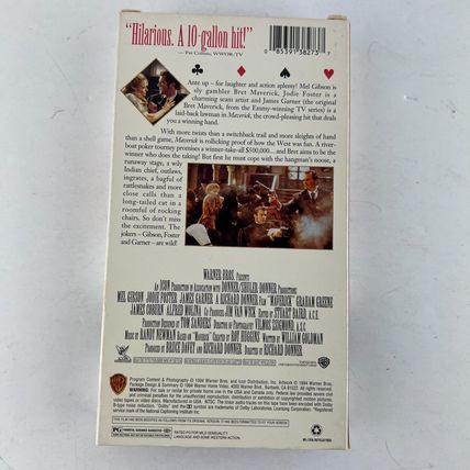 Maverick VHS Video Tape Mel Gibson, Jodie Foster, James Garner