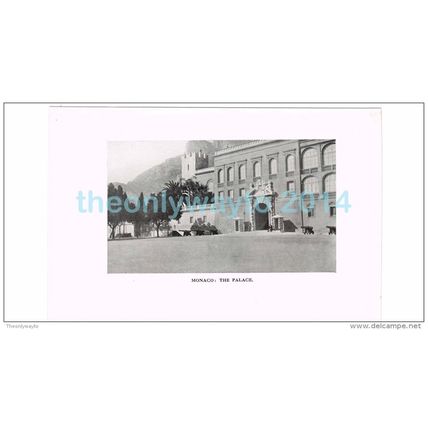 MONACO, THE PALACE, FRANCE, PHOTO BOOK ILLUSTRATION, 1921