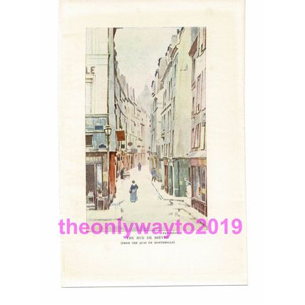 Rue de Bievre, fm Quai de Montebello, Paris, Book Illustration, c1918