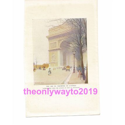Arc de Triomphe de L'Etoile, Paris, France, Book Illustration, c1918