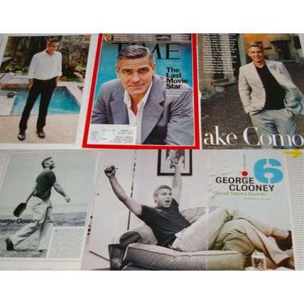 George Clooney 42x Clippings Covers + UD Costume Memorabilia Card