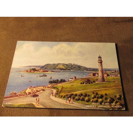 Valentines postcard - Drake's Island, Plymouth Devon Artist BFC Parr A1480