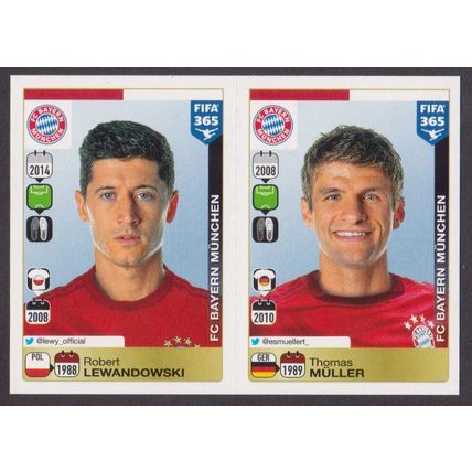 Panini Stickers - 2016 FIFA 365 #489 (489 - 490) Lewandowski - Muller (Bayern)
