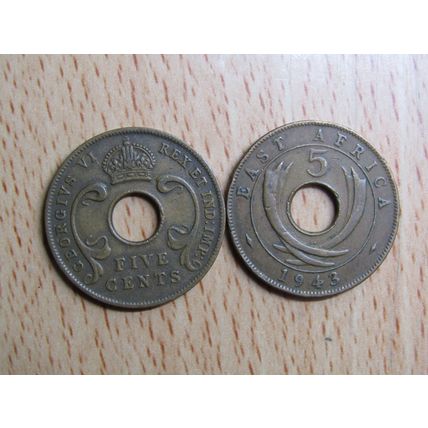 East Africa 1943 5 Cent Coin